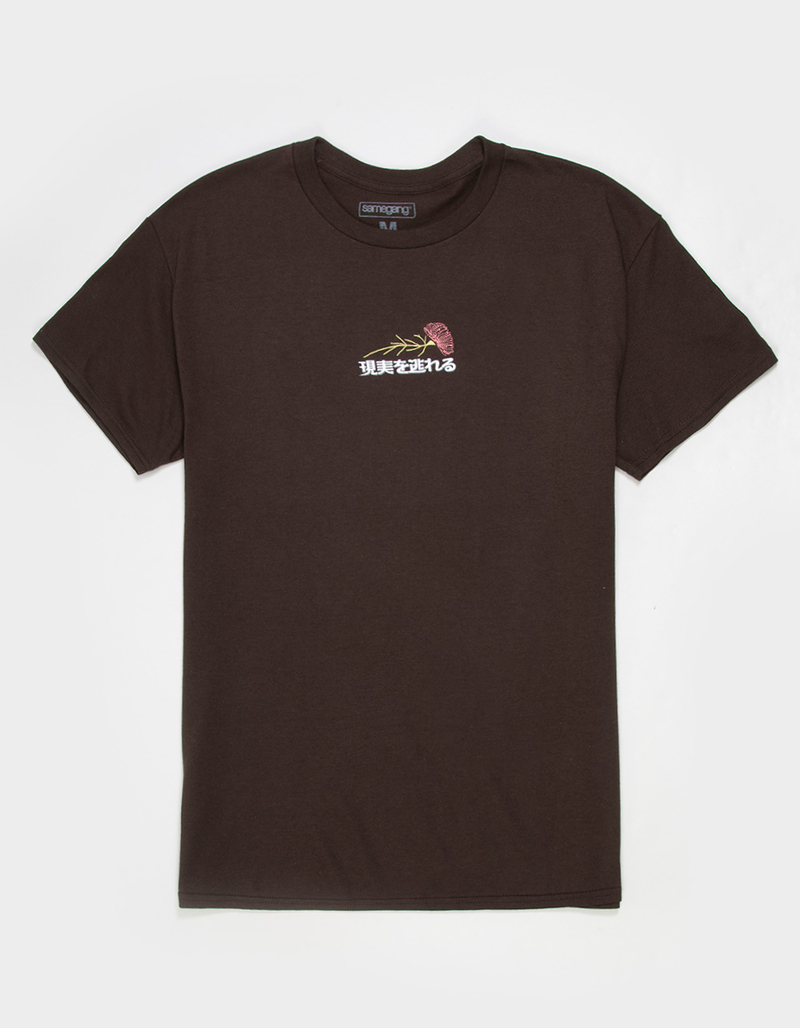 SAME GANG Reality Flower Embroidered Mens Tee image number 0