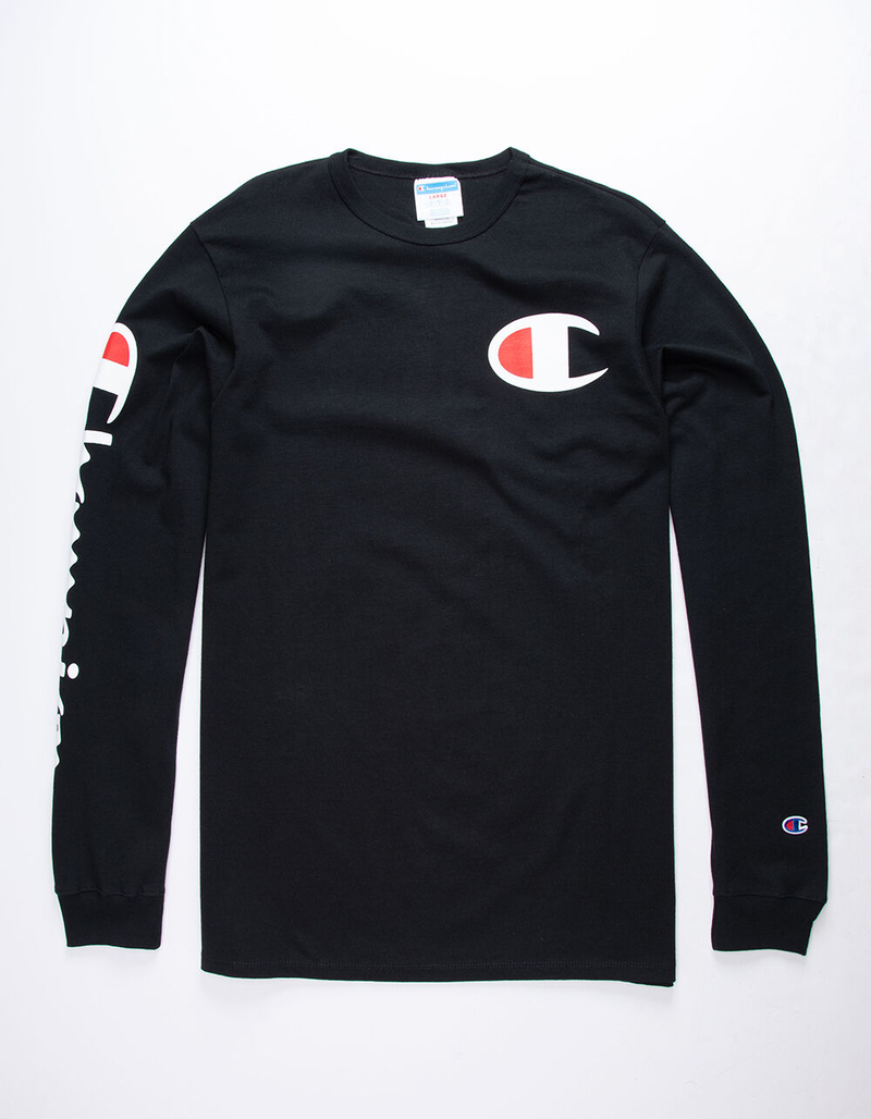 CHAMPION C Logo Screen Black Mens T-Shirt image number 0