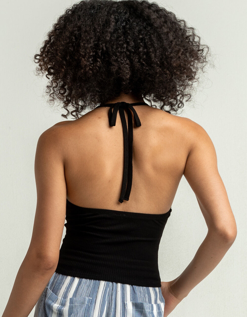DESTINED Womens Black Halter Top image number 2