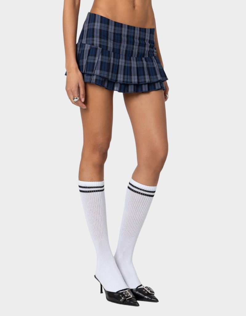 EDIKTED Ara Plaid Pleated Skort image number 2