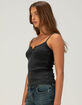 FULL TILT Womens Long Henley Cami image number 3