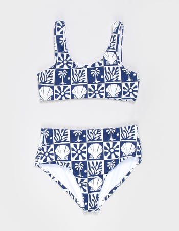 SEAESTA SURF Beach Checks Girls Bralette Bikini Set Primary Image