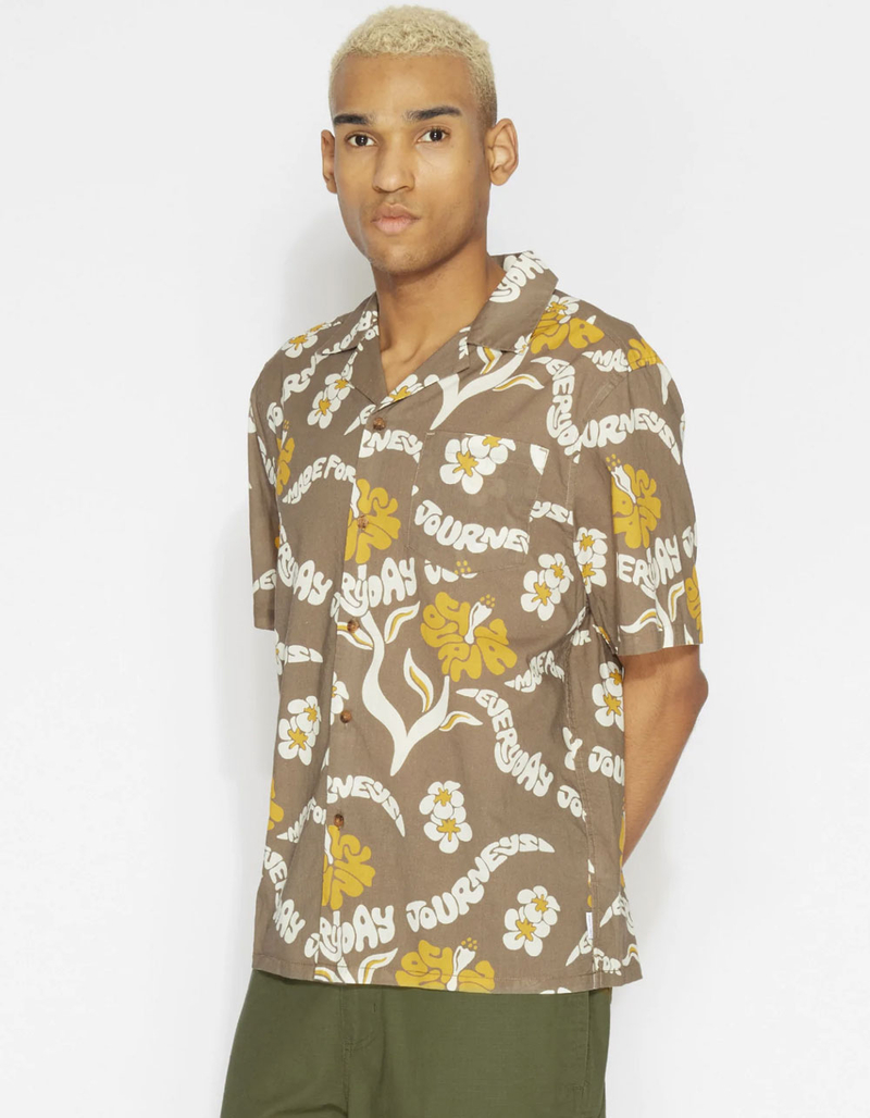 BANKS JOURNAL 70's Floral Mens Button Up Shirt image number 2