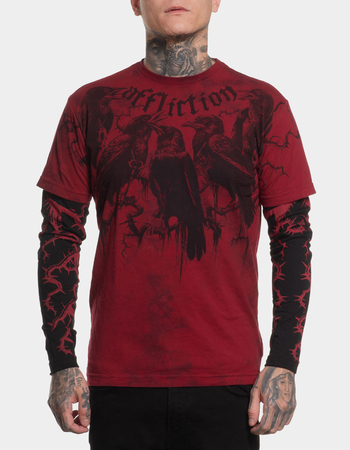 AFFLICTION Crows Mens 2fer Long Sleeve Tee Alternative Image