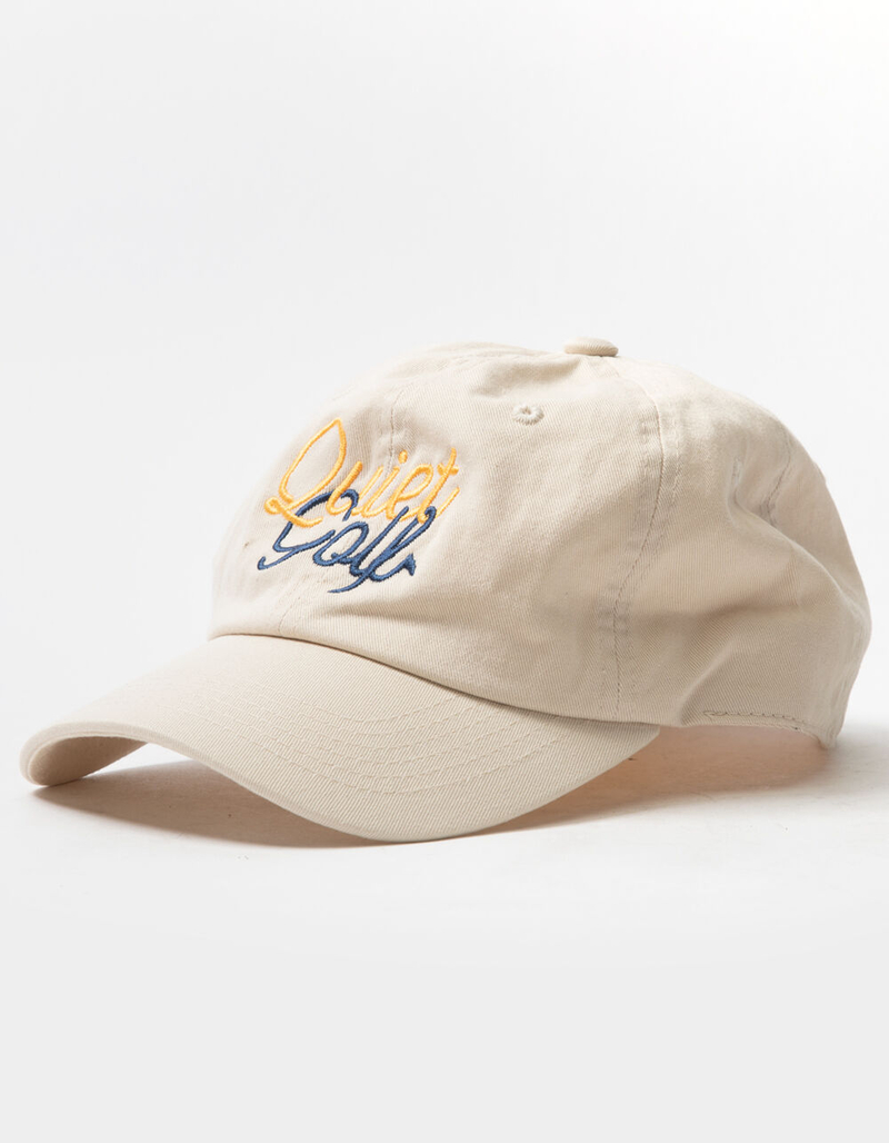 QUIET GOLF Script Mens Dad Hat image number 0