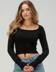 LOVE TREE Womens Ribbon Rib Sweater image number 1