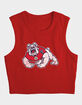 FRESNO STATE UNIVERSITY Distressed Primary Logo Womens Cropped Tank Top image number 4
