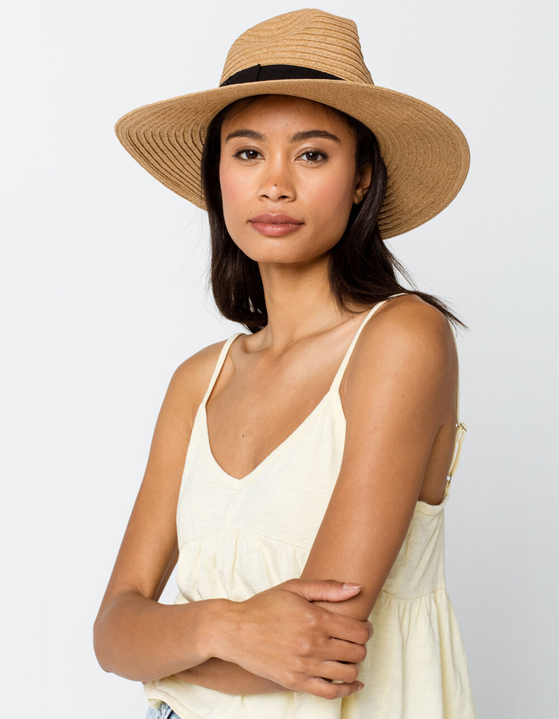 Straw Womens Fedora Hat image number 2