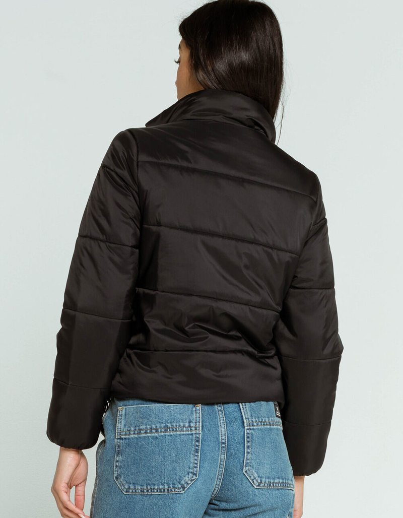 FULL TILT Essentials Nylon Womens Black Puffer Jacket image number 2
