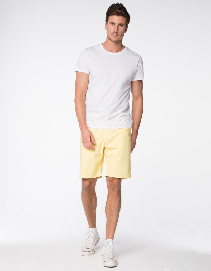 RSQ Mid Length Mens Light Yellow Chino Shorts image number 0