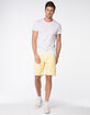 RSQ Mid Length Mens Light Yellow Chino Shorts image number 1
