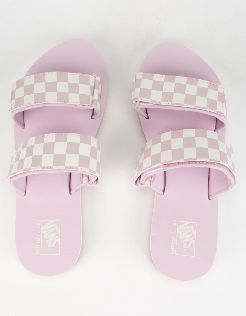 VANS Cayucas Checkerboard Lilac Womens Velcro Slide Sandals image number 1