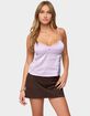 EDIKTED Blanca Satin Lace Trim Tank Top image number 1