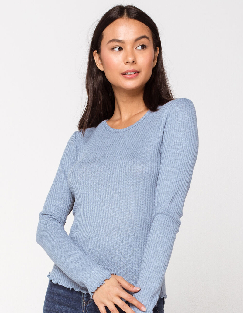 DESTINED Blue Womens Thermal Tee image number 0