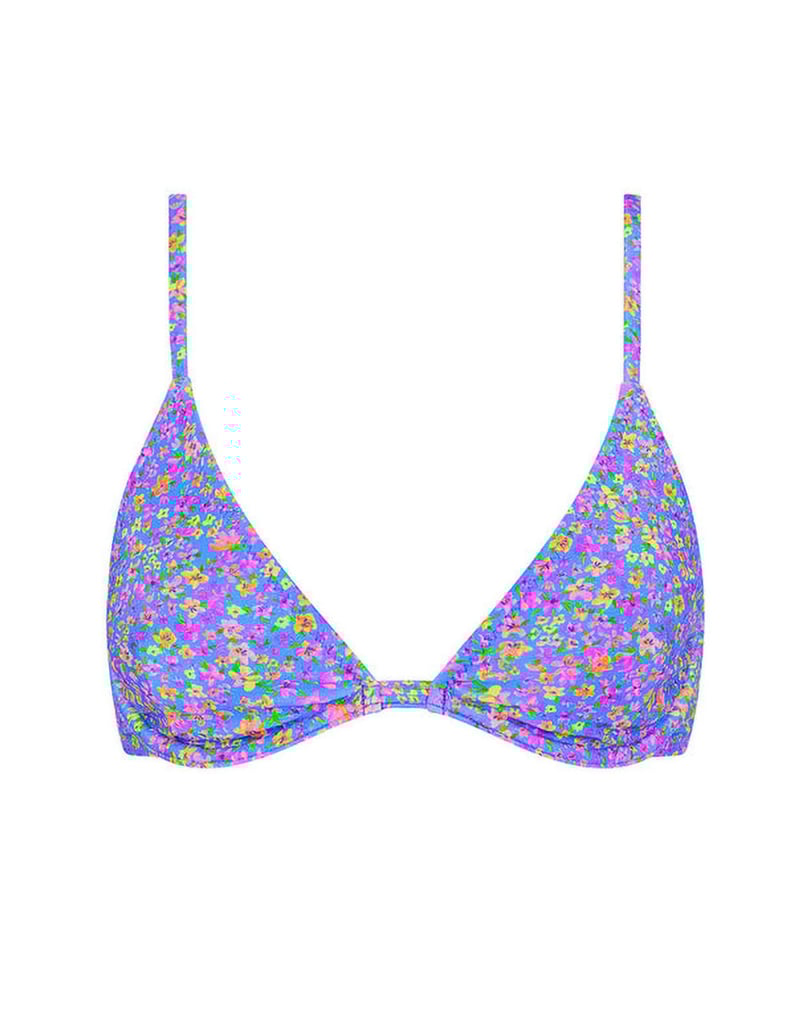 KULANI KINIS Bubblegum Blossom Triangle Bikini Top - BLUE COMBO