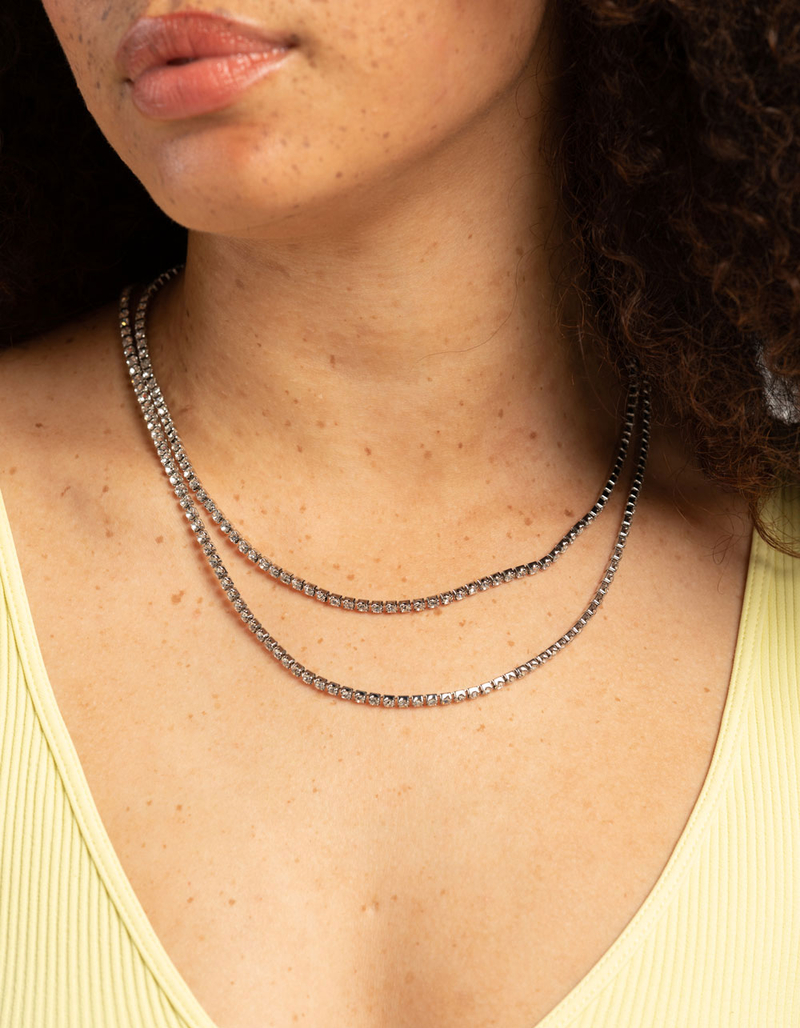 RSQ 2 Pack Rhinestone Necklace image number 0