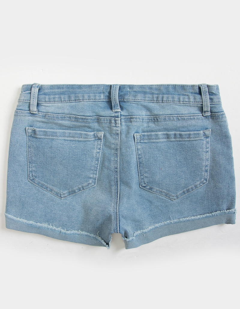 RSQ Girls Embroidered Low Rise Denim Shorts image number 1