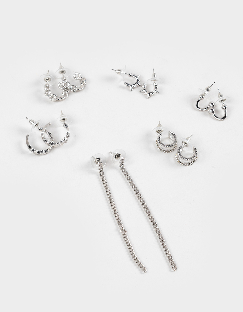 FULL TILT 6 Pack Star/Spike Hoop Earrings image number 0
