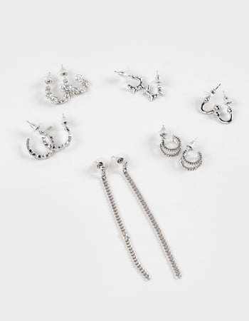 FULL TILT 6 Pack Star/Spike Hoop Earrings Primary Image