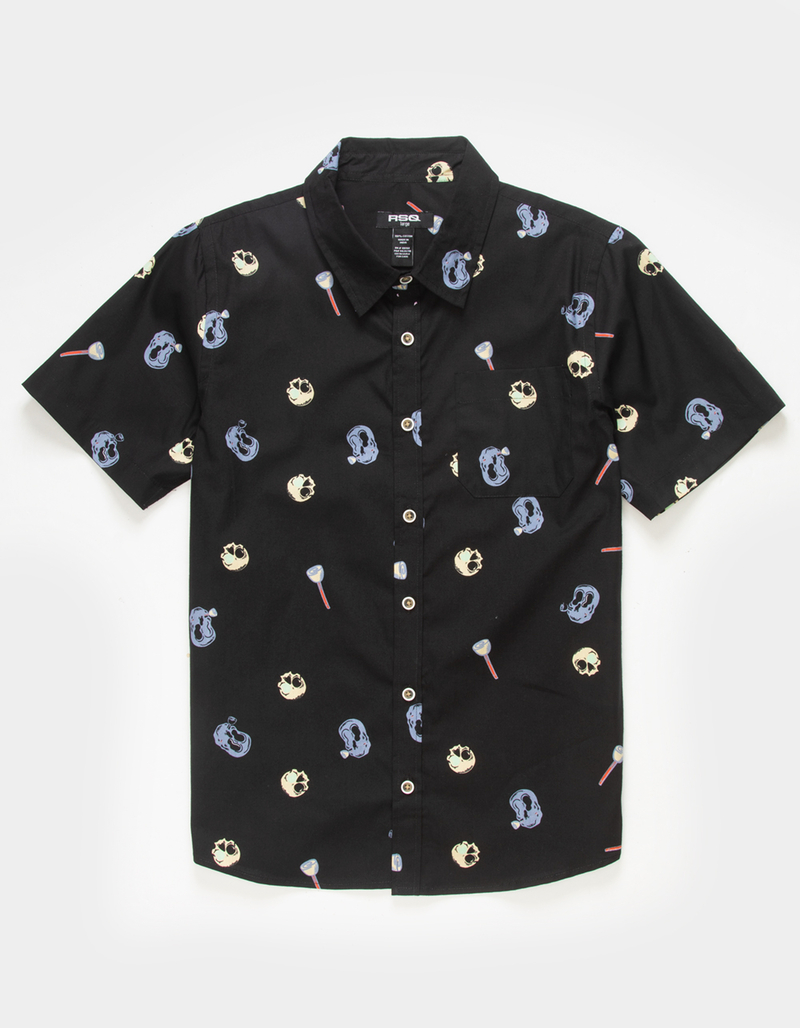 RSQ Skull & Roses Boys Button Up Shirt image number 0