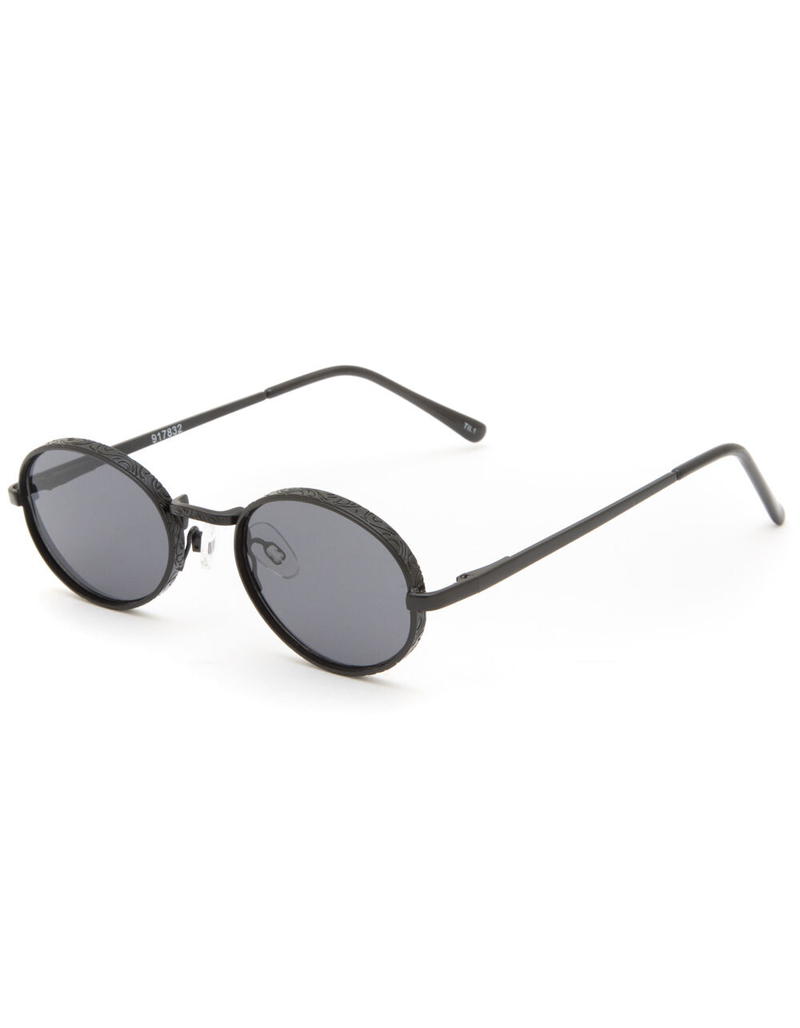 Embellished Black Round Sunglasses image number 0