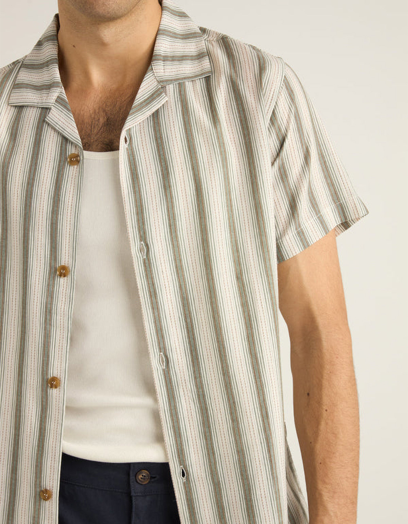 RHYTHM Vacation Stripe Mens Button Up Shirt image number 2