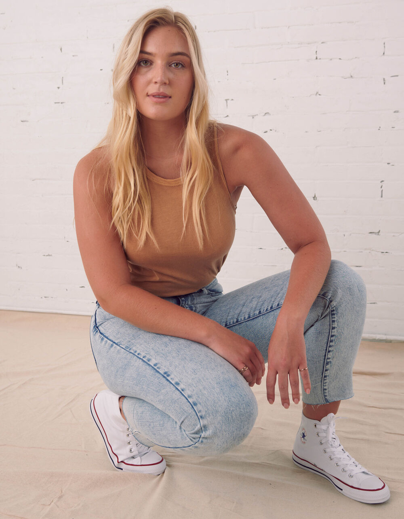 RSQ Vintage Womens Acid Wash Mom Jeans image number 0