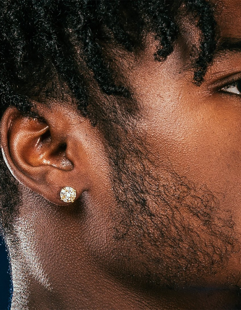 KING ICE Brilliant-Cut Button Stud Earrings image number 1