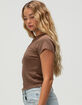 FULL TILT Flaming Heart Womens Baby Tee image number 4