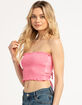 FULL TILT Smocked Tie Back Womens Tube Top image number 3
