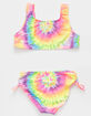MAUI & SONS Tie Dye Girls Side Tie Bikini Set image number 2