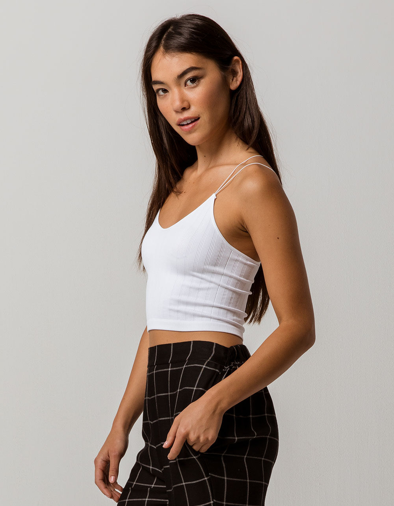 FULL TILT Strappy Seamless White Womens Cami image number 2