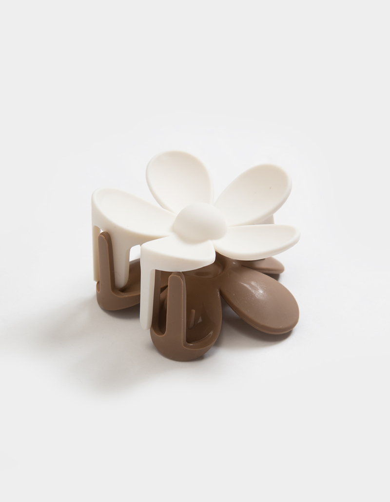 FULL TILT Two Tone Floral Claw Hair Clip image number 0