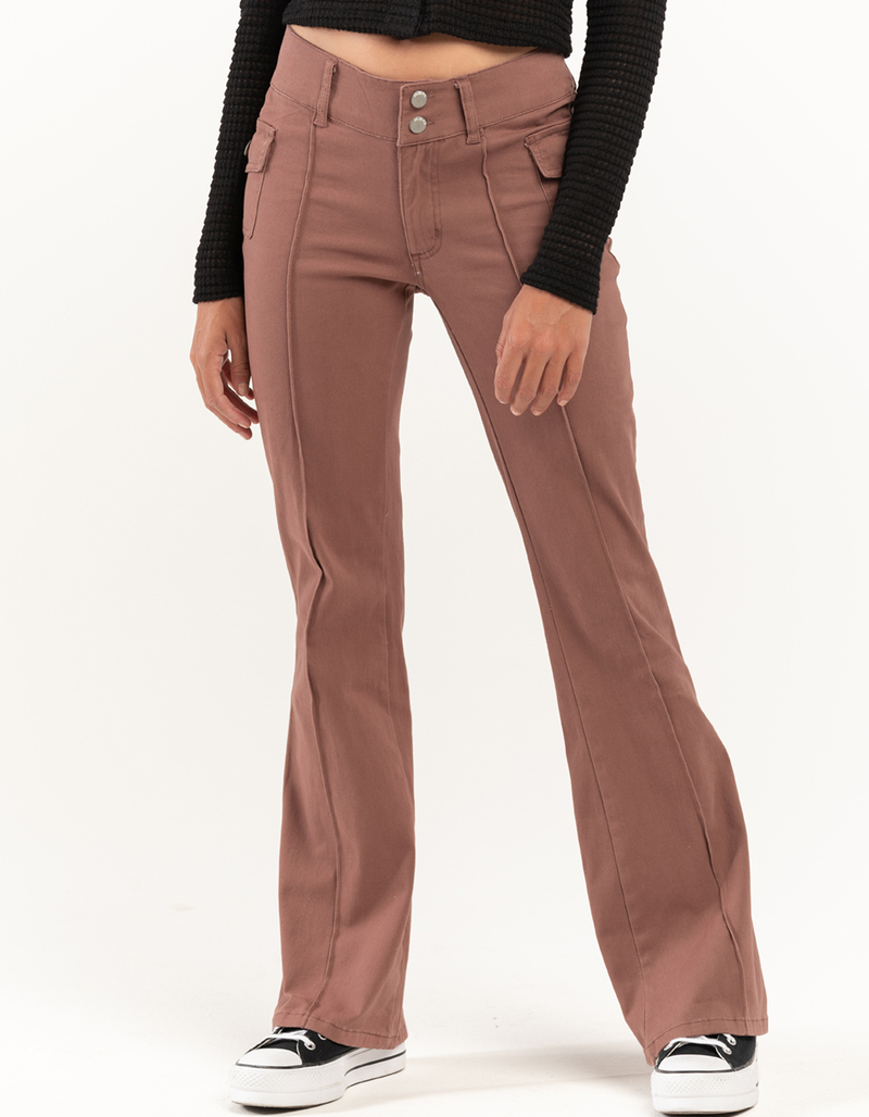 RSQ Womens Low Rise Seamed Flared Pants image number 1
