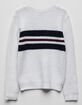 WOVEN HEART Chest Stripe White Girls Sweater image number 2