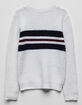 WOVEN HEART Chest Stripe White Girls Sweater image number 2