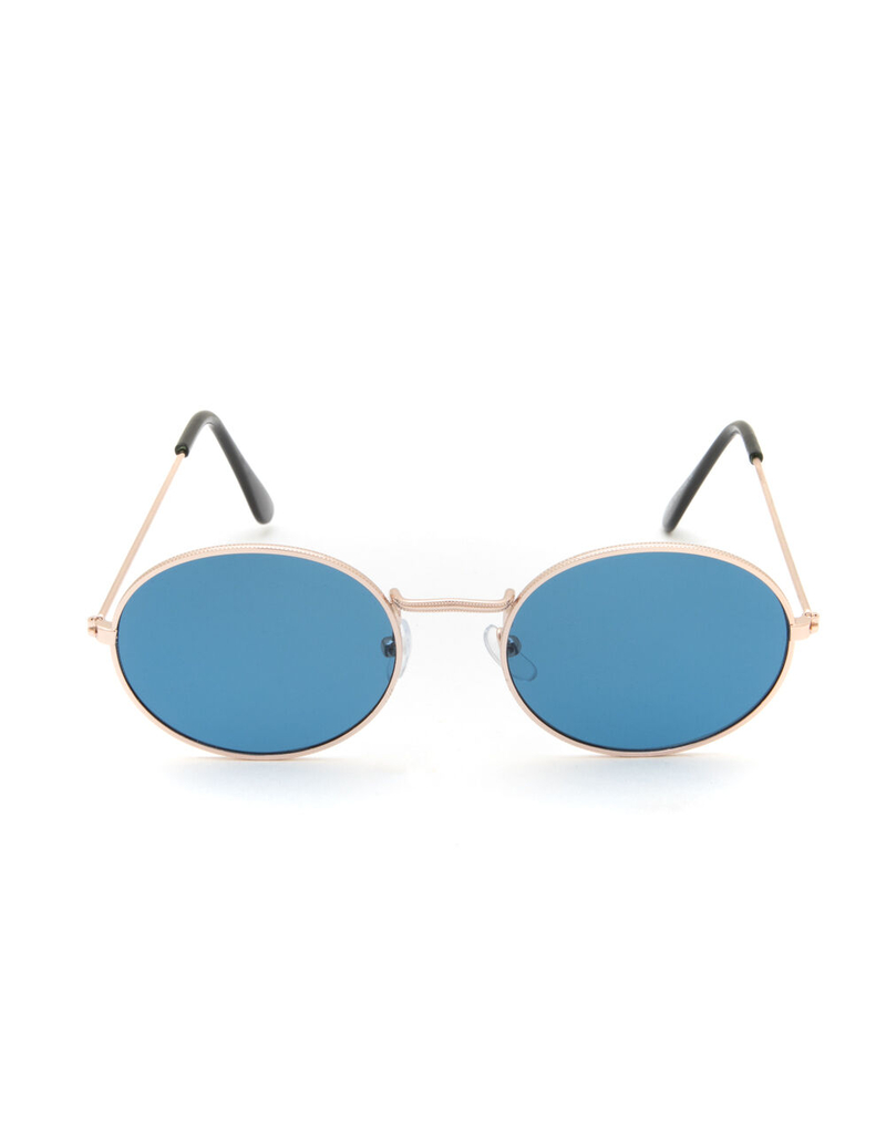Metal Oval Blue Sunglasses image number 1