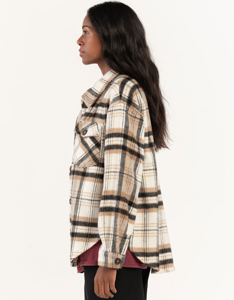 LOVE TREE Plaid Womens Shacket  image number 1