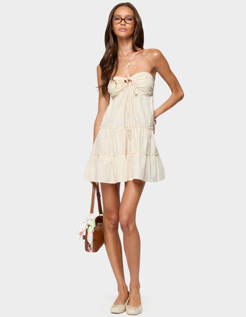 EDIKTED Safie Strapless Tiered Mini Dress image number 3