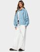 EDIKTED Oversized Washed Faux Leather Jacket image number 4