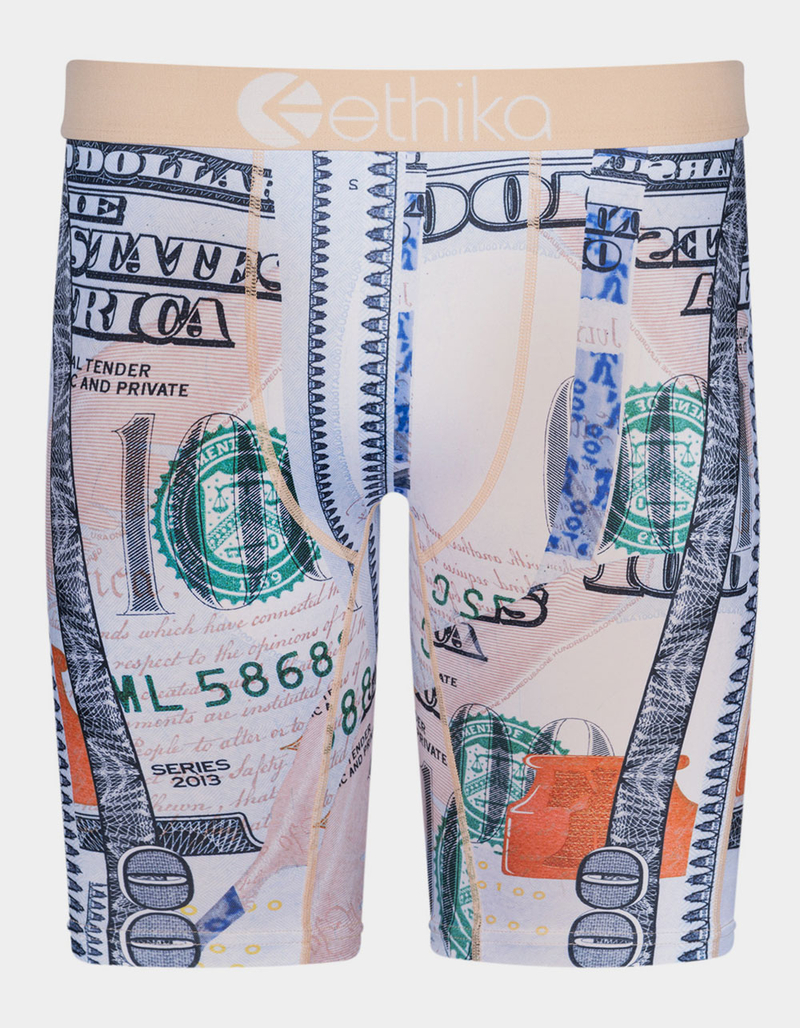 ETHIKA Blue Hunnid$ Boys Boxer Briefs image number 0