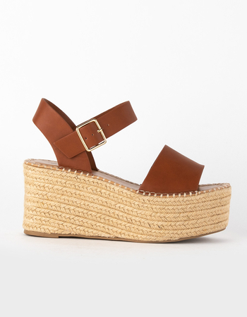 SODA Ankle Strap Womens Espadrille Heels Alternative Image