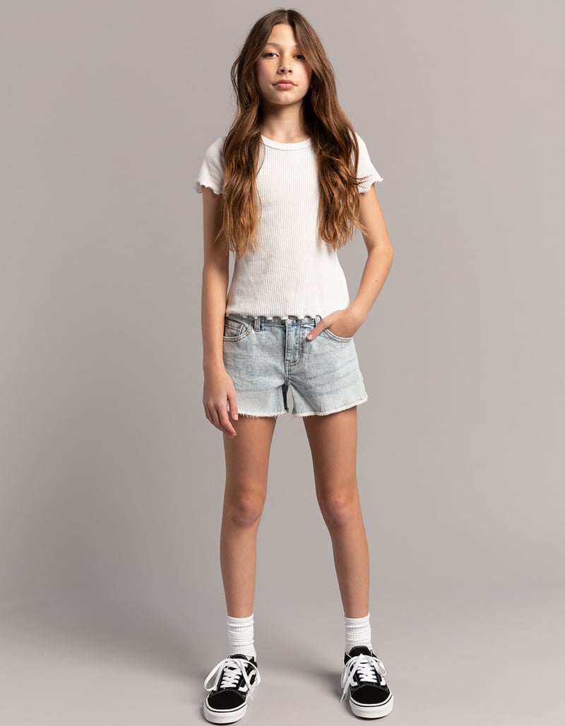 RSQ Girls A Line Shorts LIGHT WASH Tillys