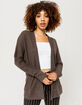 SKY AND SPARROW Thermal Charcoal Womens Cardigan image number 1