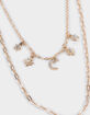 FULL TILT Dainty Moon Colored Stone Layered Necklace image number 3