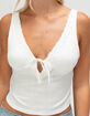 WEST OF MELROSE Lace Trim Keyhole Womens Tank Top image number 5