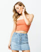 SKY AND SPARROW Solid Ribbed Rust Womens Tube Top image number 1
