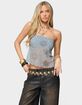 EDIKTED Astra Beaded Sheer Strapless Top image number 1