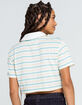 FULL TILT Stripe Womens Crop Polo Tee image number 3