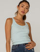 HEART & HIPS Pointelle Henley Womens Mint Tank image number 1